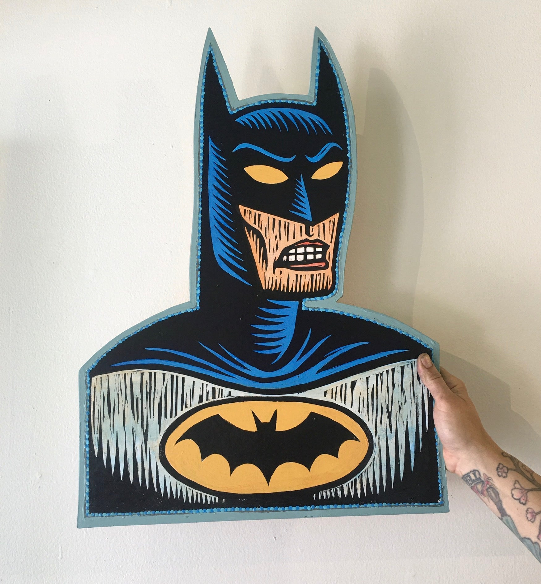 Man Cave Art Decor Print on Cutout Wood Batman Fan Art Superhero - Com –  Horse & Hare