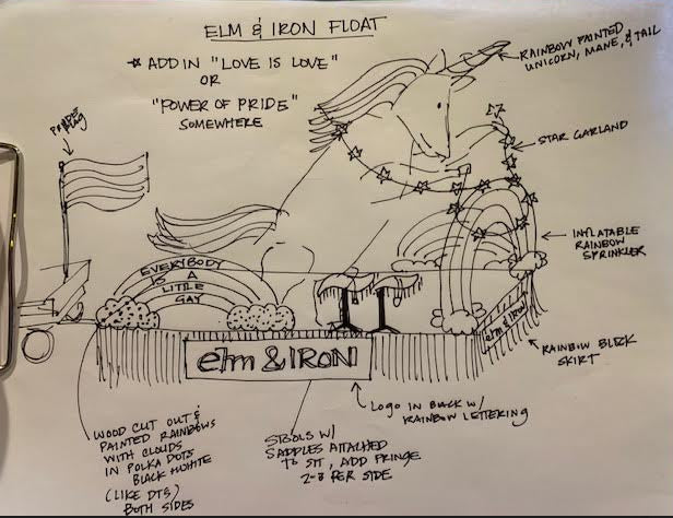 2019 elm & IRON Pride float blue print