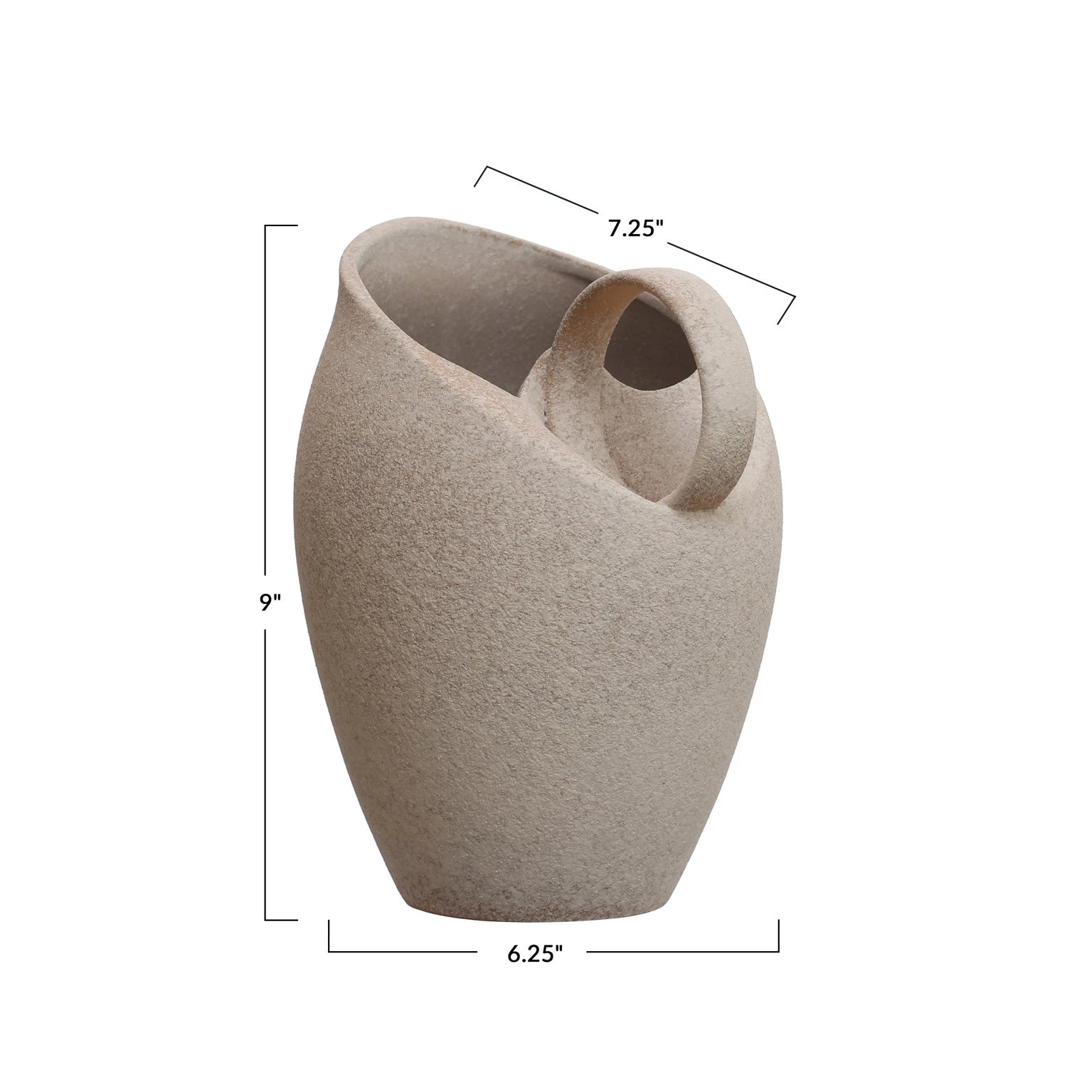 Stoneware Pitcher in White with a Textured Finish