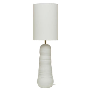 Organic Matte White Stoneware Floor or Table Lamp - Elm & Iron