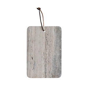Travertine Cheese/Cutting Board w/ Leather Tie - Elm & Iron