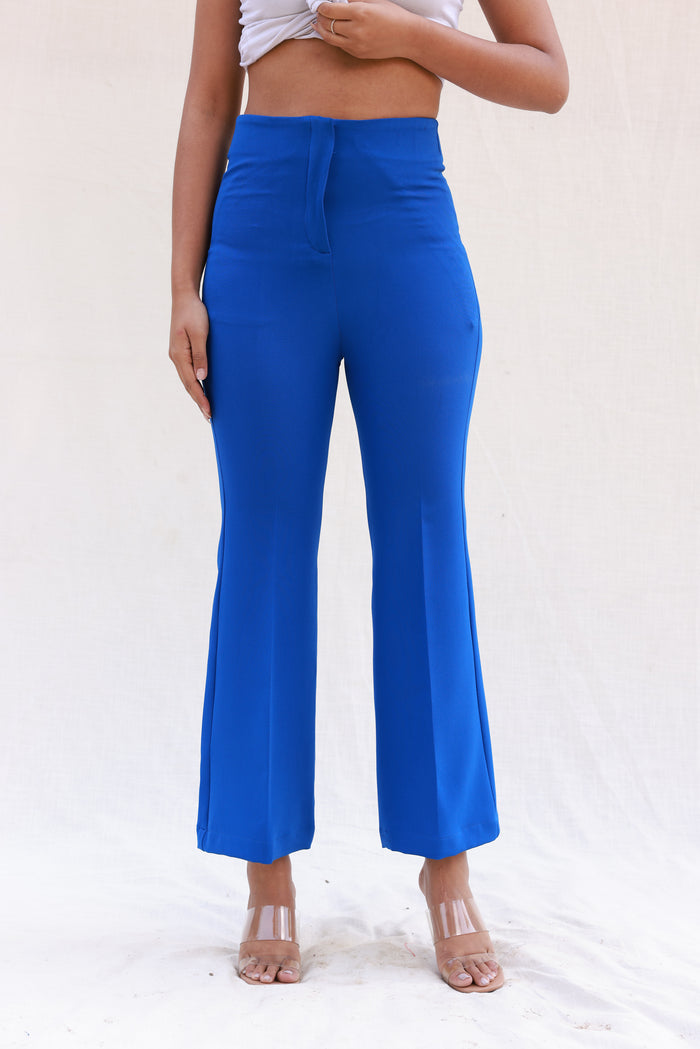 Turquoise Blue Raw Natural Cotton Palazzo Wrap Pants
