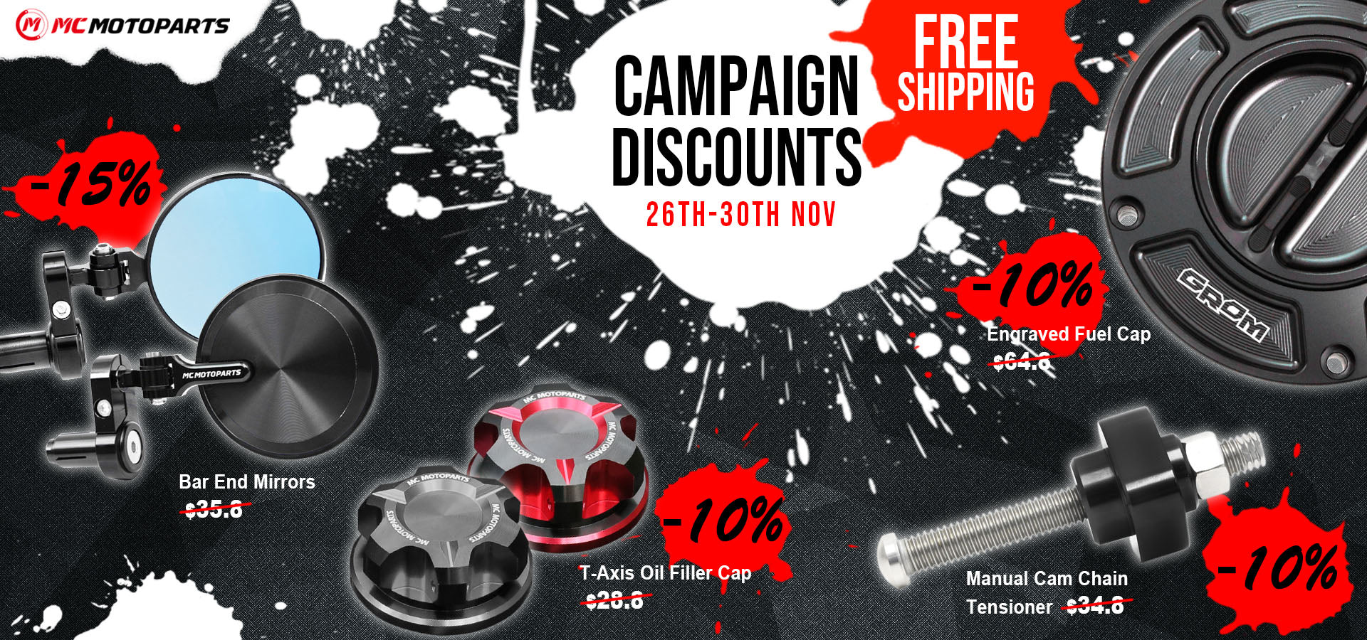 mc motoparts black friday & cyber monday campaign discount 2020 