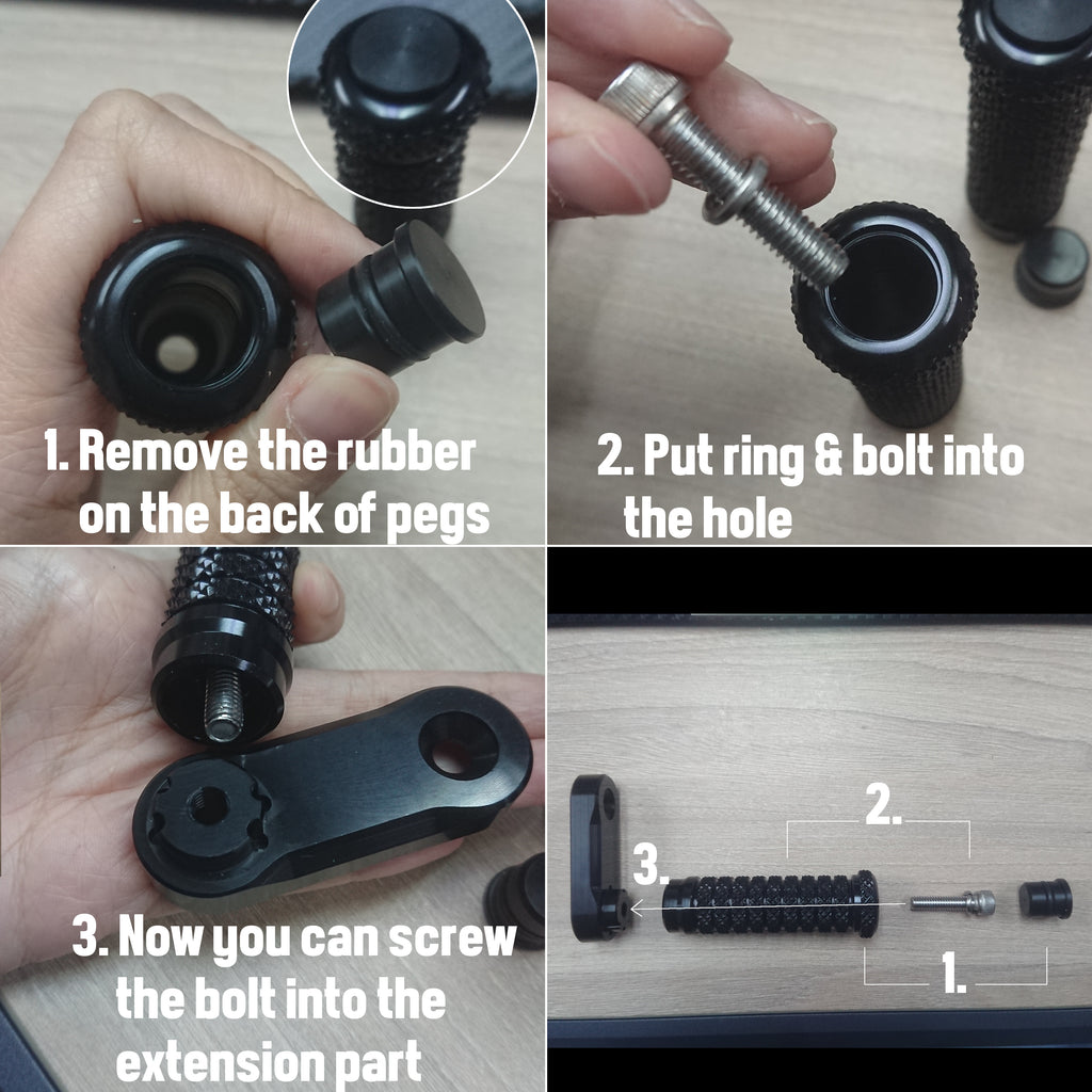 How to install M-Grip M-PRO adjustable extension foot pegs