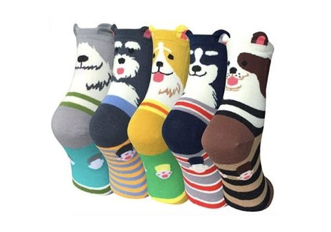 calcetines estampados con perritos