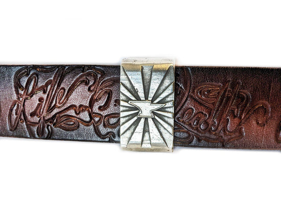 Custom Leather Belt with Contrast Stitching - Anvil Customs