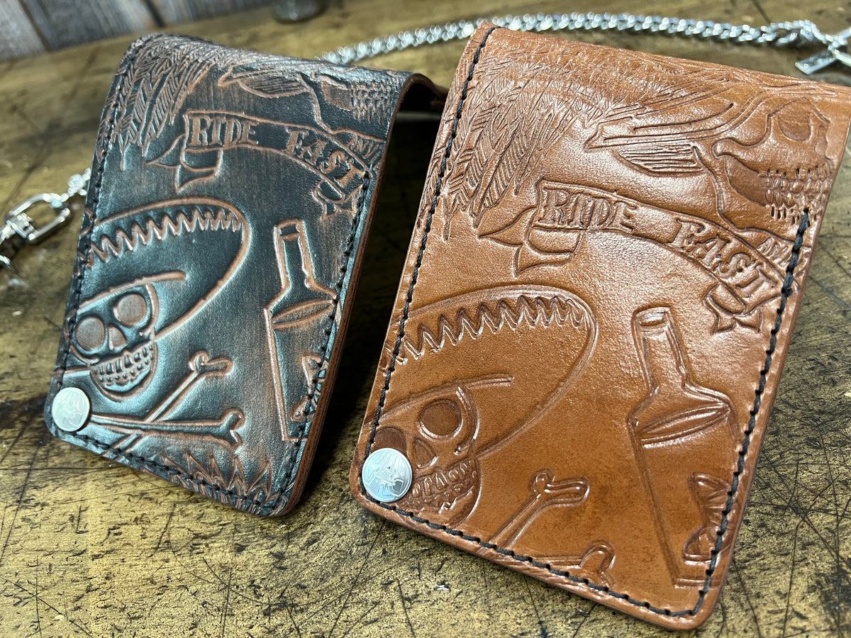 Personalize Your Style with Custom Aztec Leather Chain Wallet