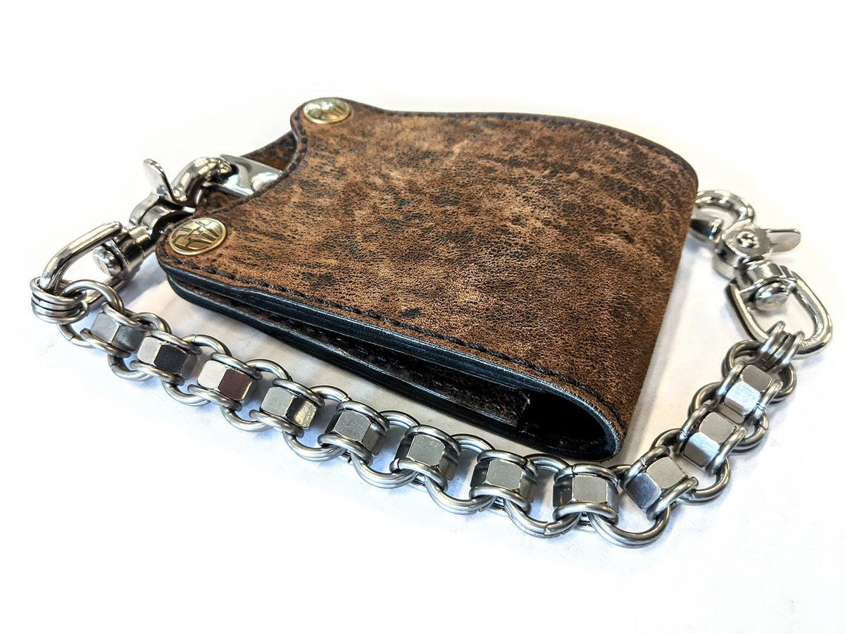 Minimalist Leather Chain Wallet - Fallout Yes