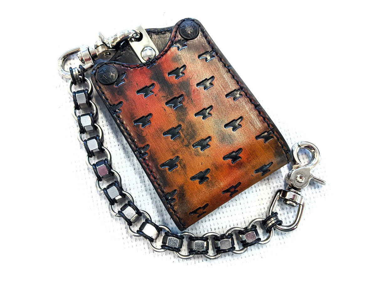 Trifold Leather Chain Wallet - Anvil Customs