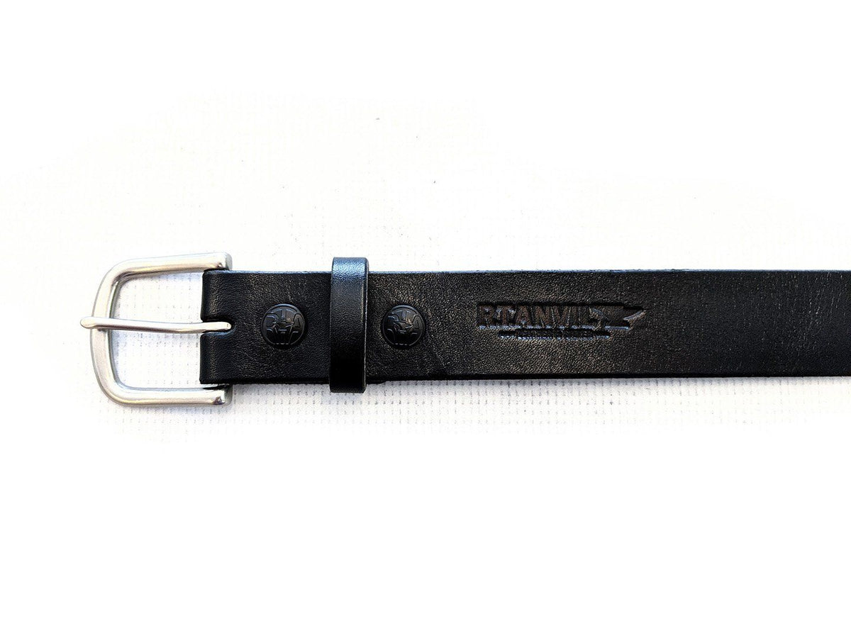 Custom Leather Belt - Life & Death Black / 38 / Brushed Silver