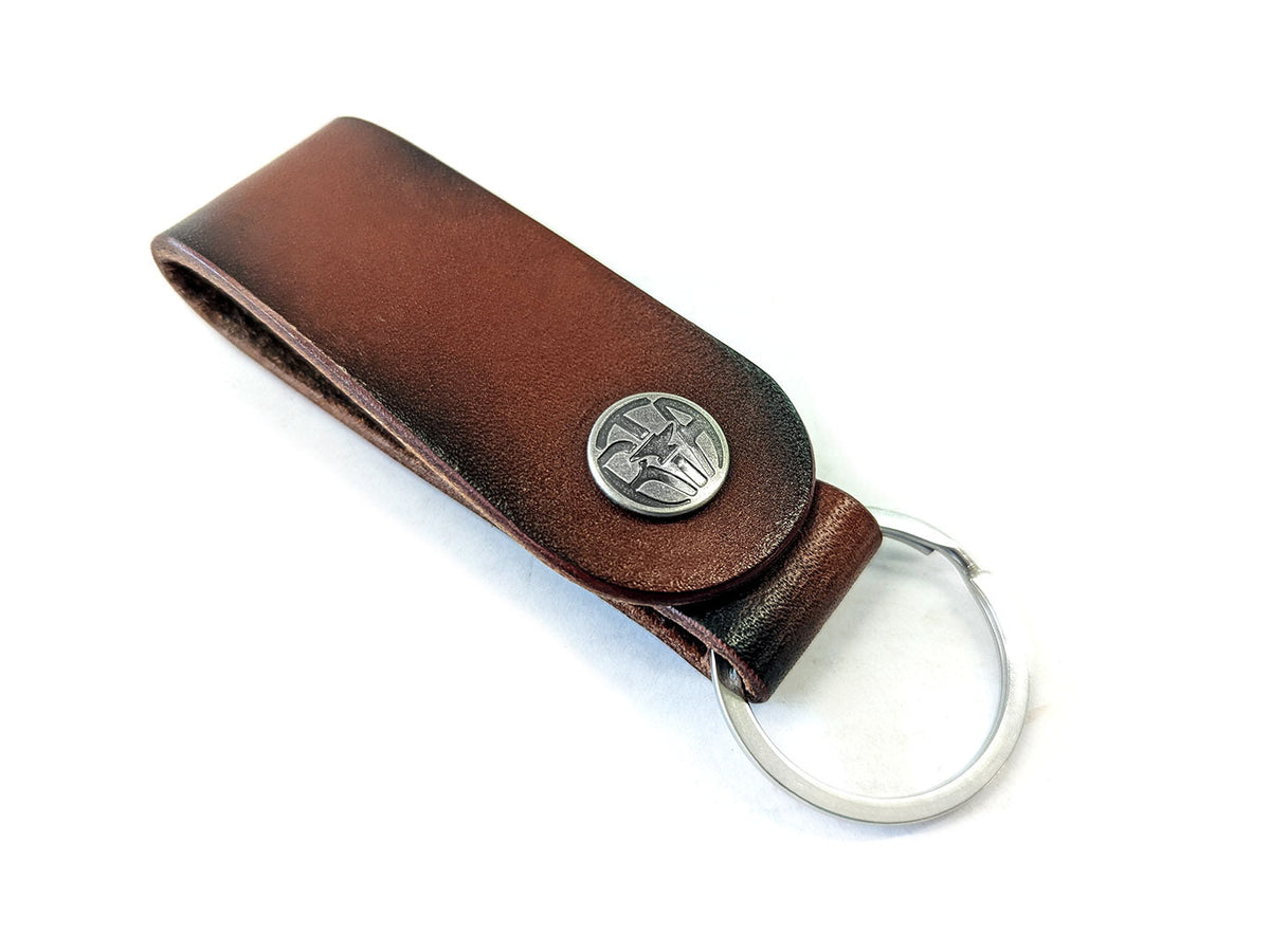 Leather Key Fob | Belt Loop Key Fob | American Bench Craft, Brown / Antique Brass