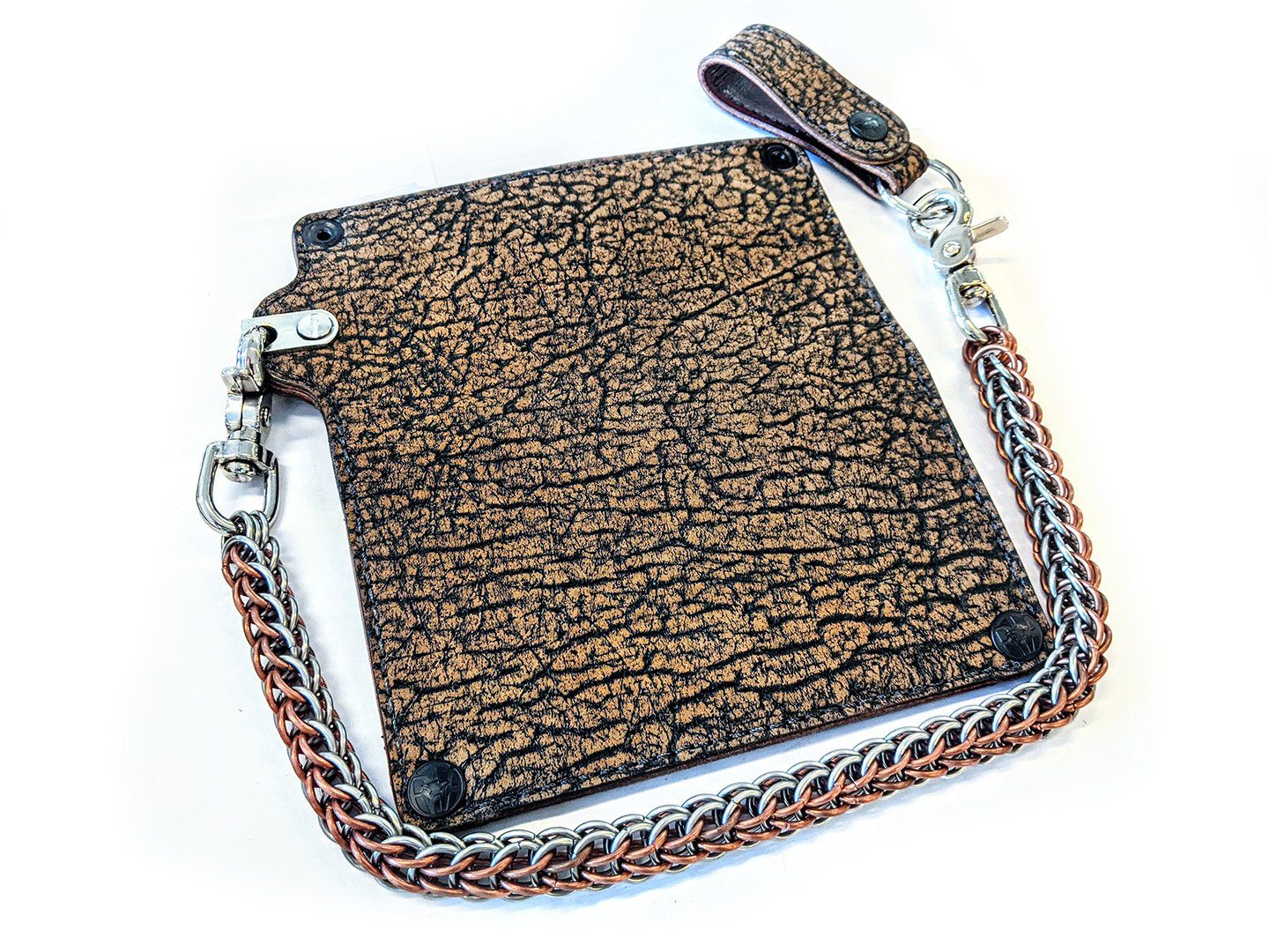 Long Biker Chain Wallet - Safari Brown Giraffe