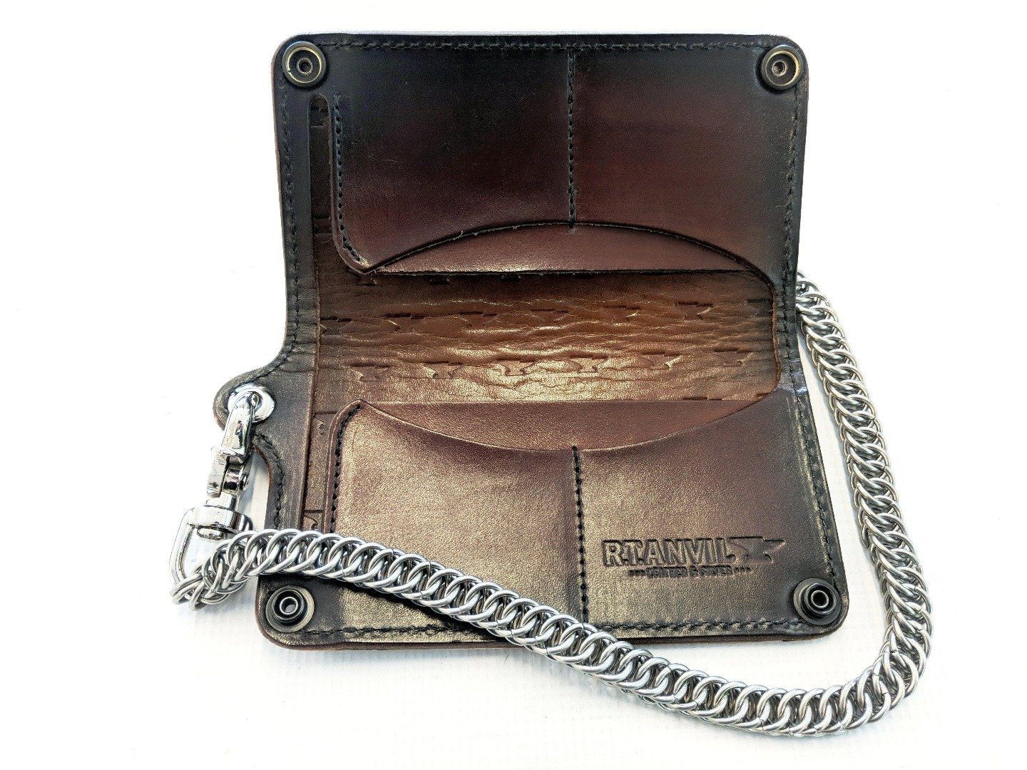 Long Biker Leather Chain Wallet - Anvil Bold - Anvil Customs