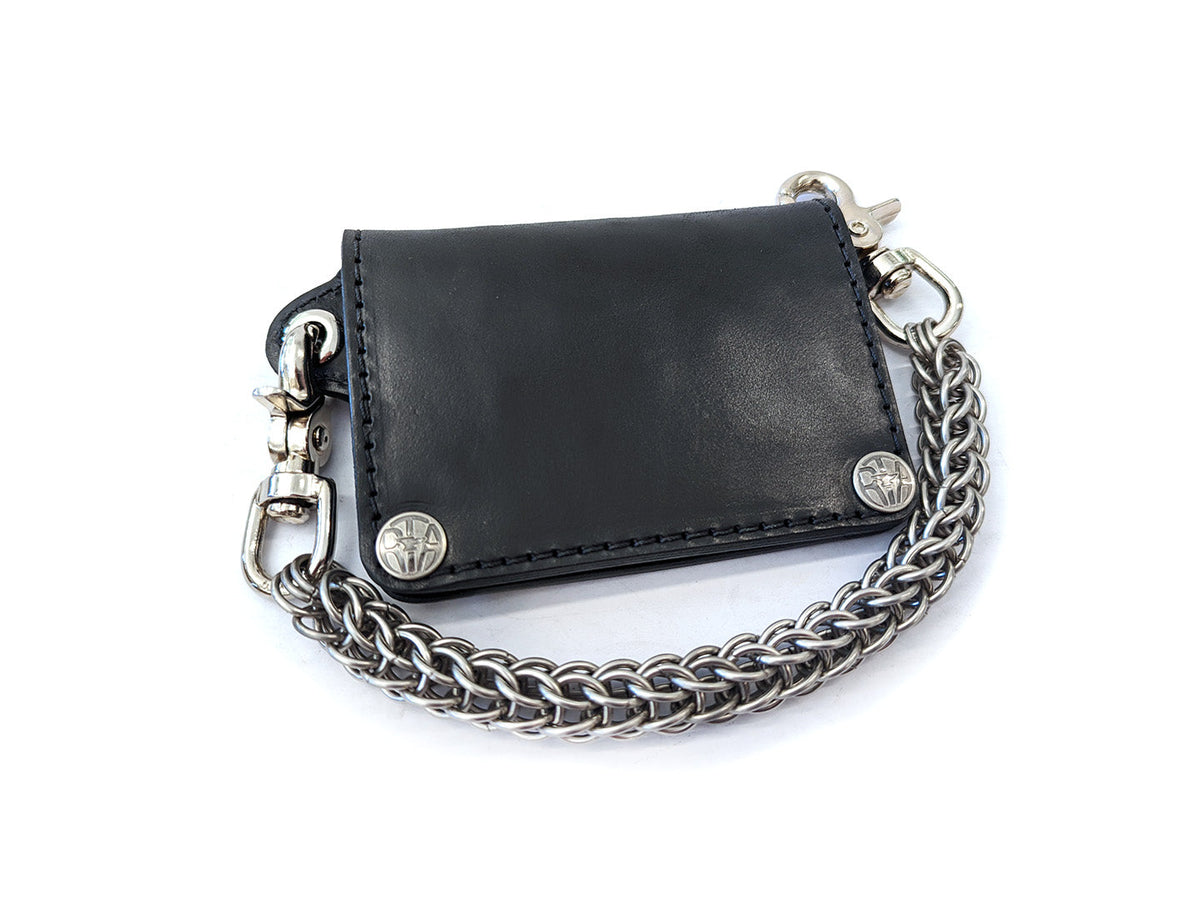 Braided Leather Wallet Chain Tether - Black – Friday & River