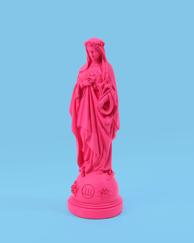 Virgin Mary Statuette Neon Pink Oklahoma 