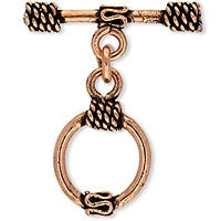 Copper - 14x20mm Circle Clasp - 1 set