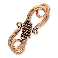 Copper - 10x25mm S Hook Clasp - 1 set
