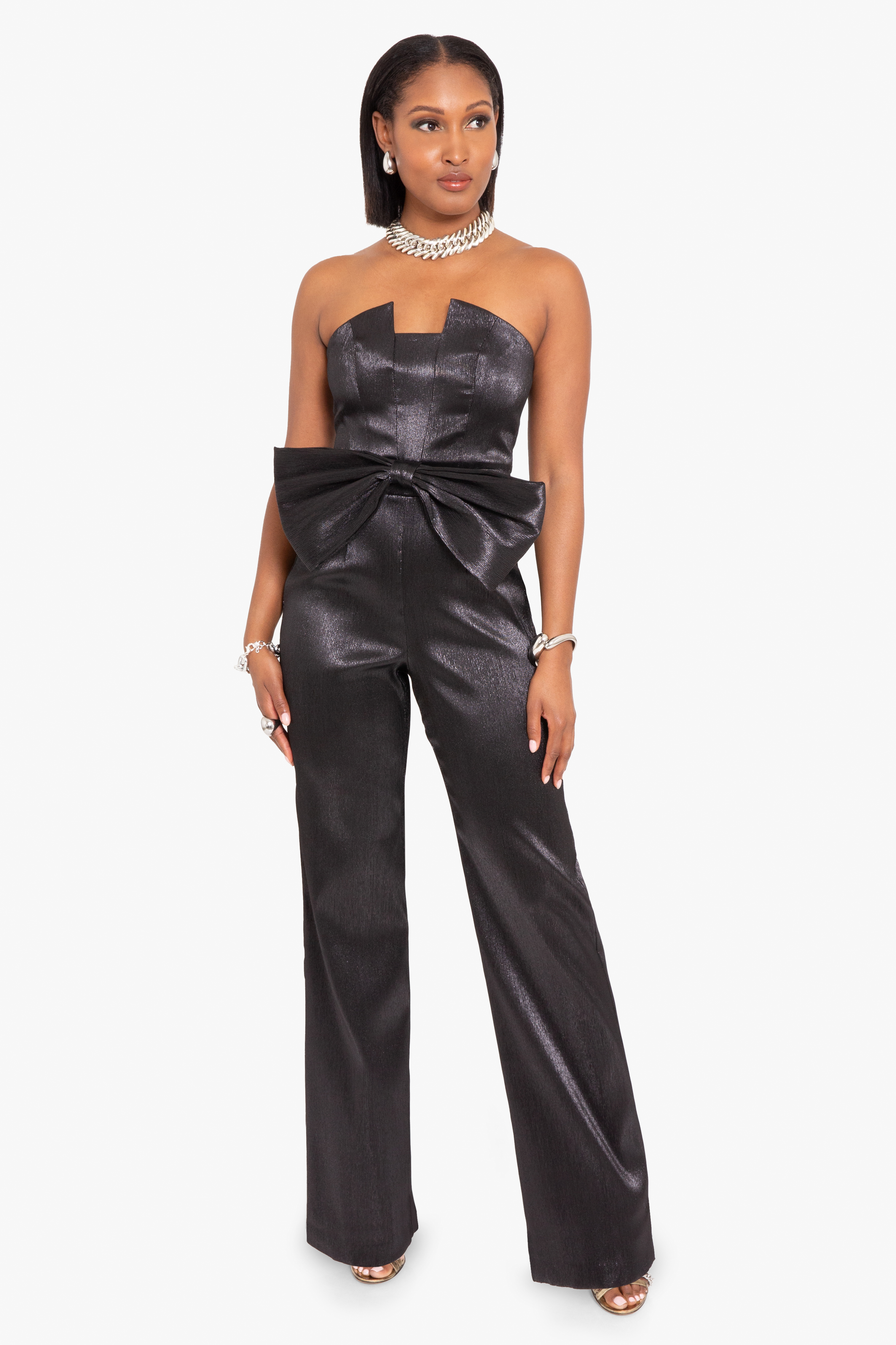 Black Halo Strapless Jumpsuit - Black, 12.75 Rise Jumpsuits and Rompers,  Clothing - WBH31428
