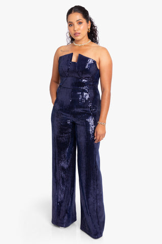 Black Halo Strapless Jumpsuit - Black, 12.75 Rise Jumpsuits and Rompers,  Clothing - WBH31428