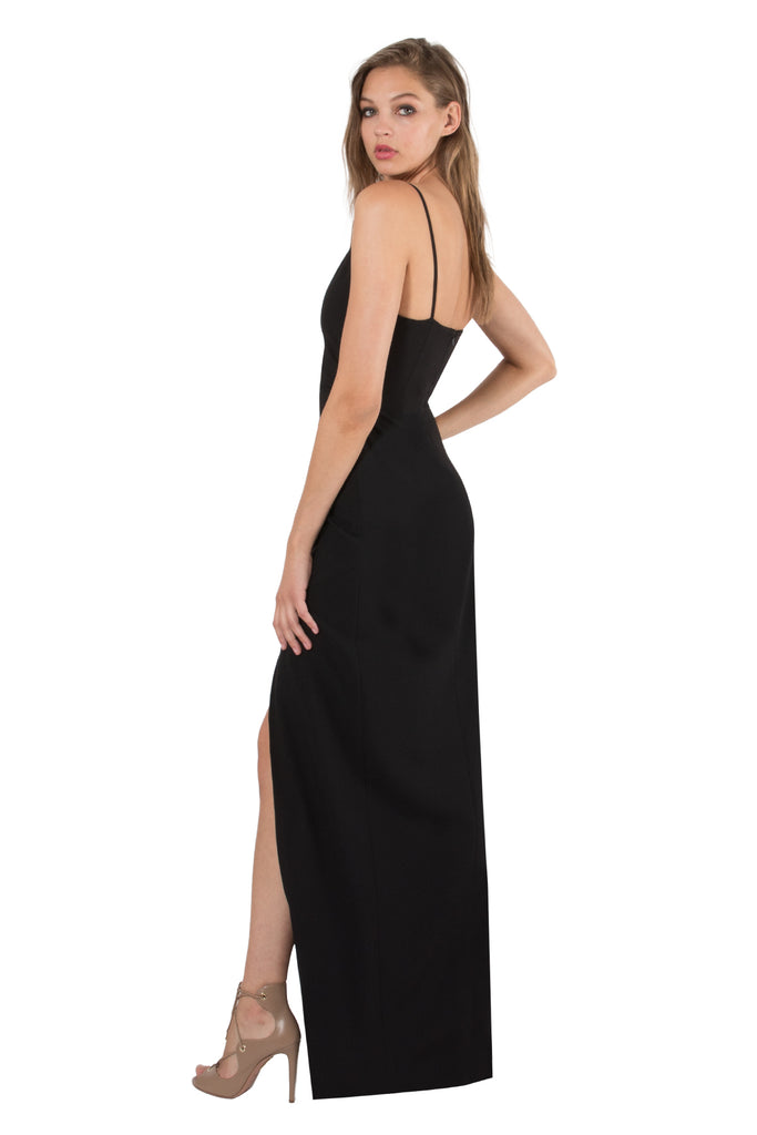 black halo red bowery gown