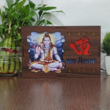 Wood Art Work Led Frame Wooden Color with Laser Cut Finish (Led Om Namaha Shivaya Frame)