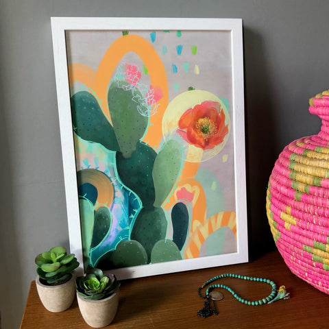 Cactus Art Print in a Frame