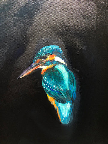 Close up of the painting - kingfisher