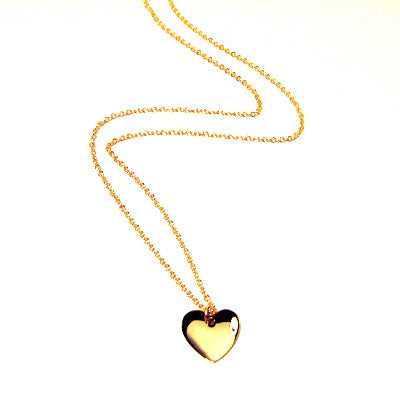 yellow gold heart necklace