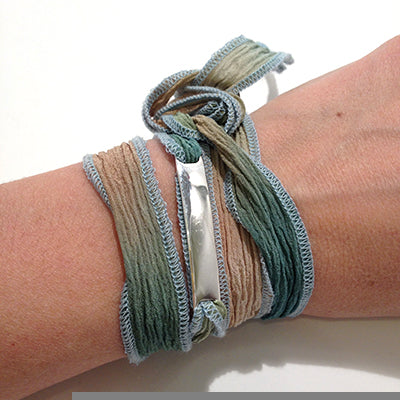 sterling silver & silk ID bracelet