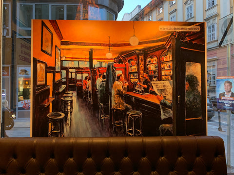 PAINTING OF KEHOES IN BUDAPEST PUB