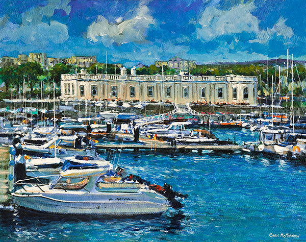 Painting | Print of The Royal Irish Yacht Club, Dun Laoghaire, Dublin -  Chris McMorrow Art - Paintings and Prints