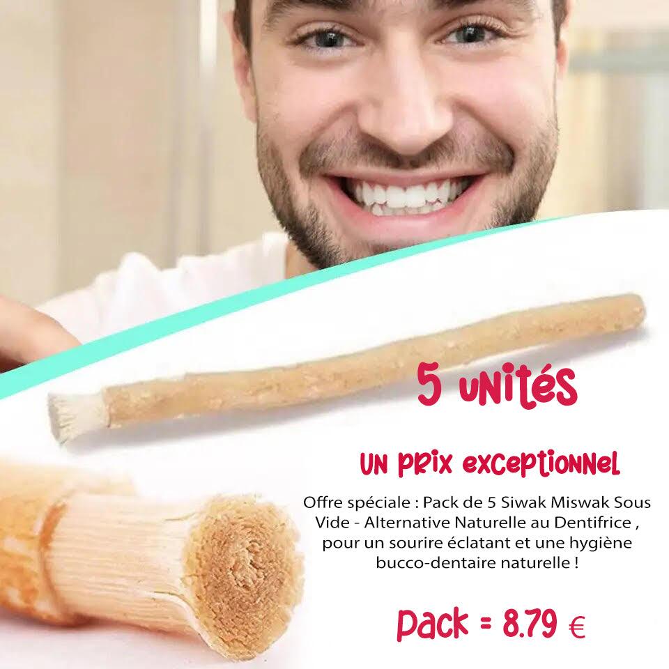 Promo: Pack de 5 Siwak Miswak Sous Vide - Alternative Naturelle au Dentifrice