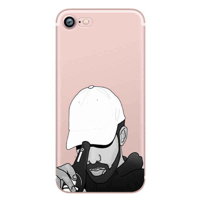 Drake 6 God Hotline Bling Funny Pattern Transparent Silicone Soft Tpu Clear Phone Case For Iphone 6 7 6s Plus 5s Se 5 Fundas