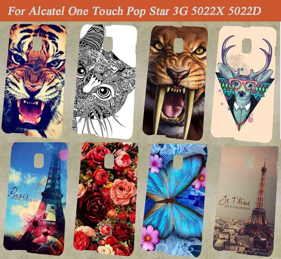 Fashion Newest Patterns Animals Flowers Towers Case For Alcatel One To