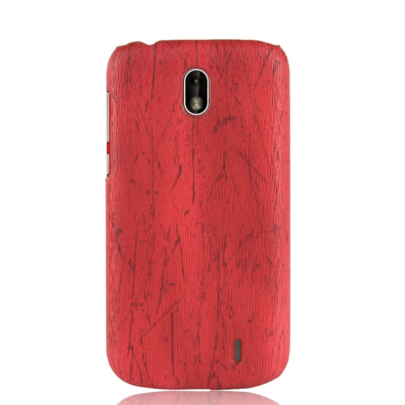 For Nokia 1 Case Luxury Wood Pattern Pu Leather Phone Back Cover