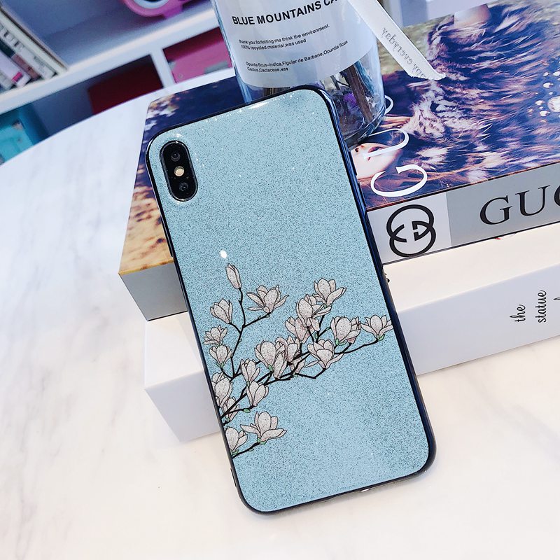 coque iphone 6 blue with blossoms