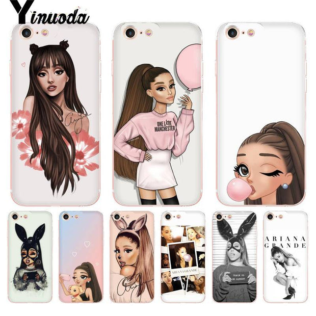 Yinuoda For Iphone 7 6 X Case Ariana Grande Coque Shell Luxury Phone Case For Iphone 8 7 6 6s Plus X 5 5s Se 5c Xs Xr Cover