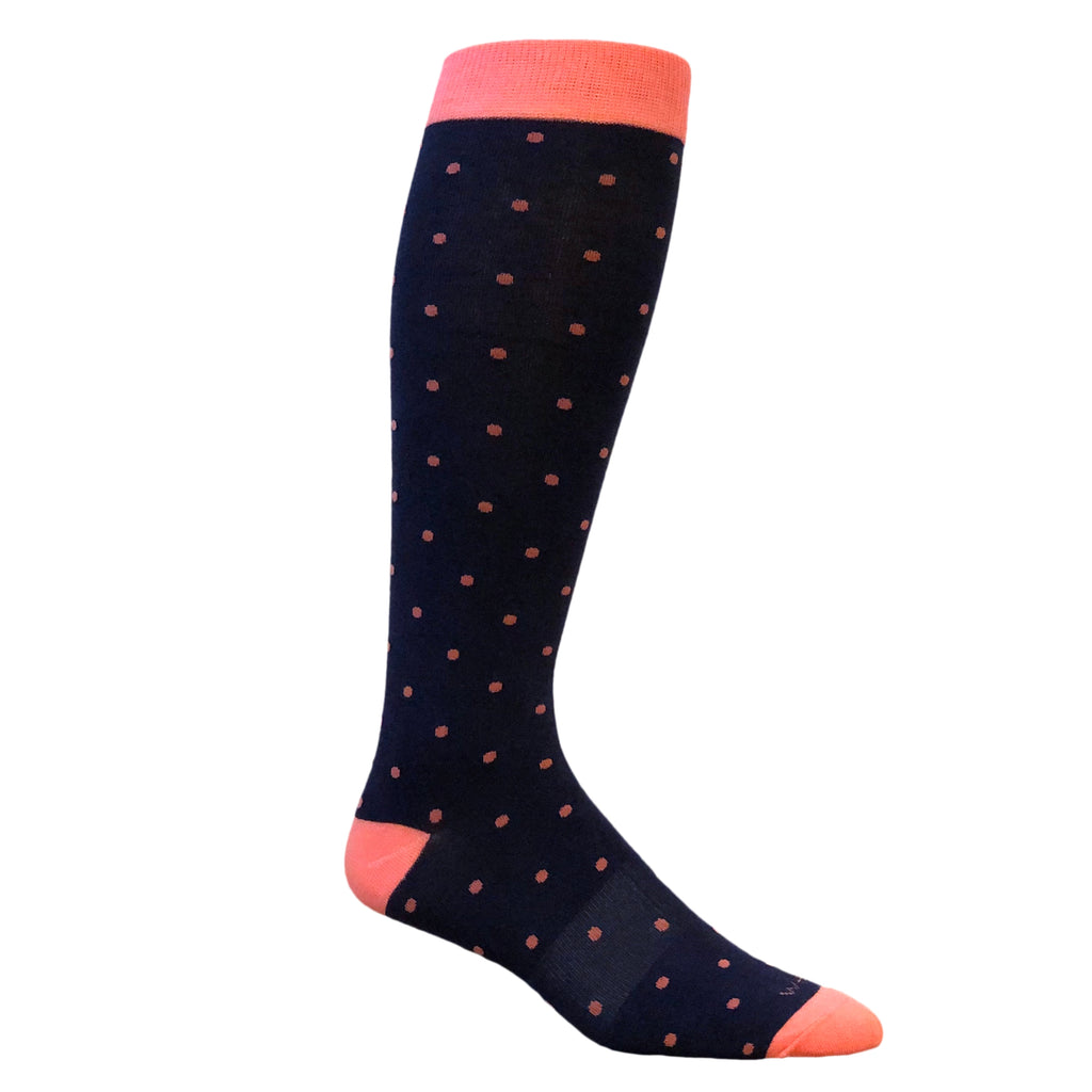 navy polka dot dress socks