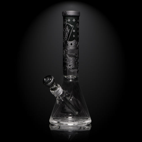 Milkyway Glass 15" Tall Skull Emperor Smoke Colored Beaker Bong