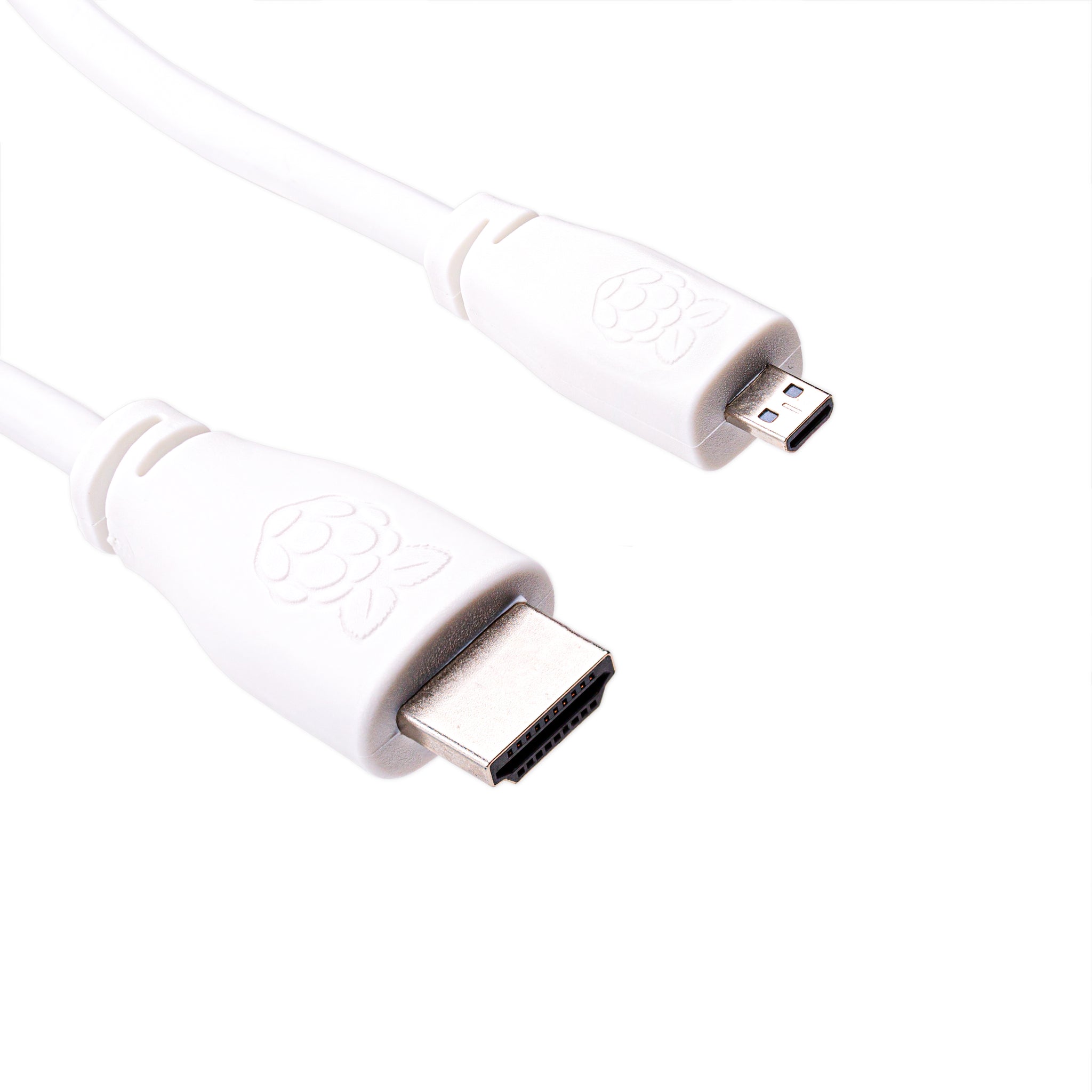 Raspberry Pi micro-HDMI to standard Cable, to 2 meter, White or