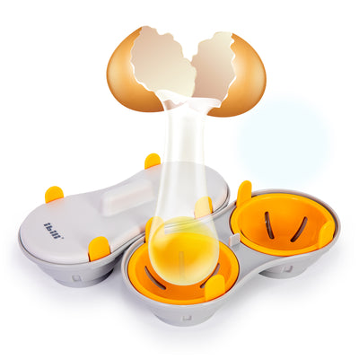 IBILI - Escalfador de Huevos Doble para Microondas. Naranja
