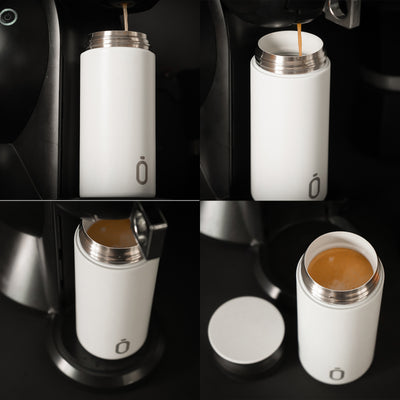 RUNBOTT Coffee - Vaso Térmico 350 ml en Acero Inoxidable con Interior Cerámico. Blanco