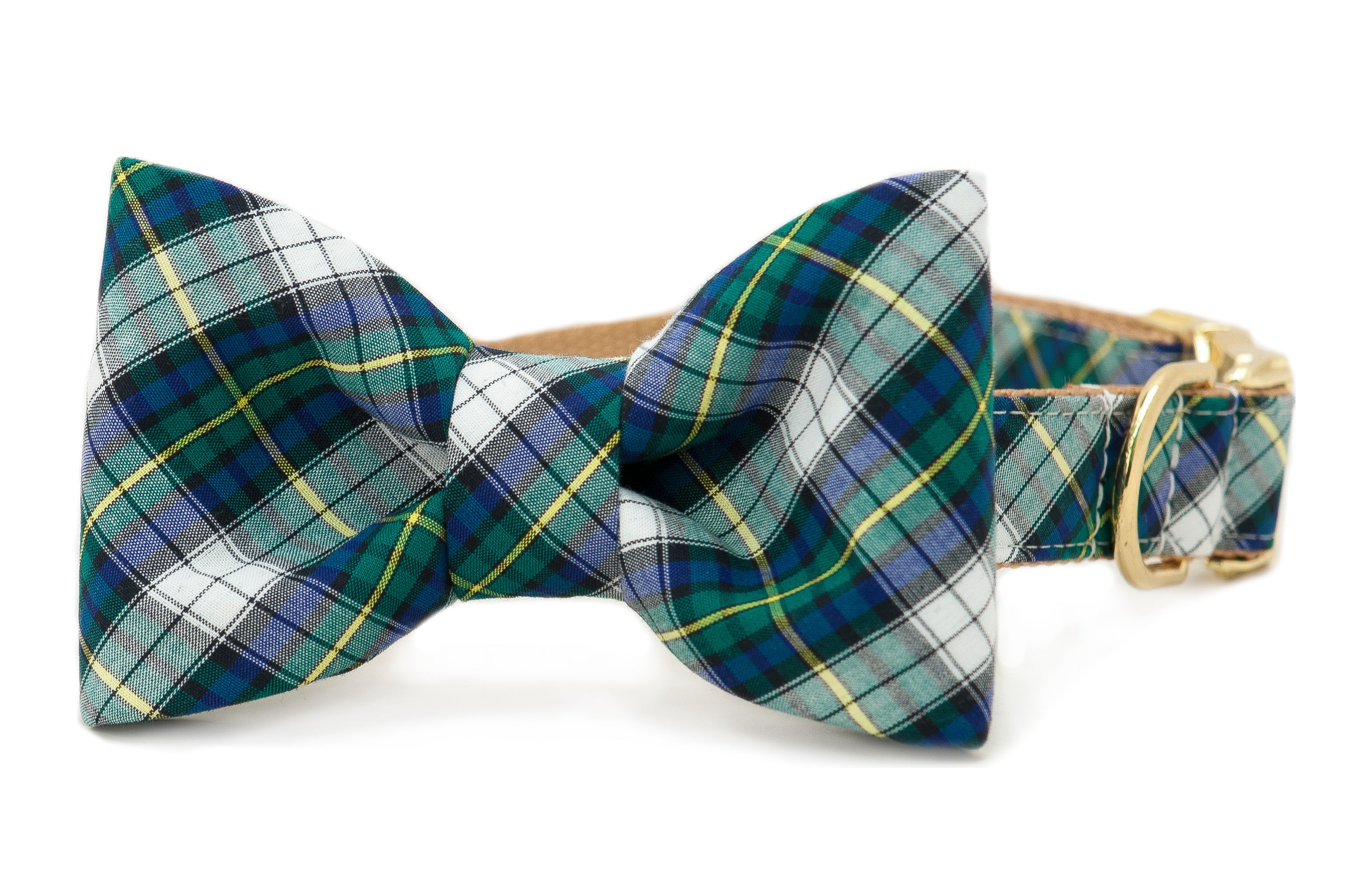 plaid bow tie dog collar