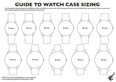 Wristwatch size guide - Iguana Sell UK