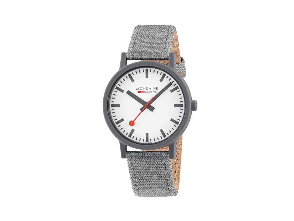 Reloj de Cuarzo Mondaine Essence Grey, Ecológico, Blanco, 41 mm, MS1.41110.LU