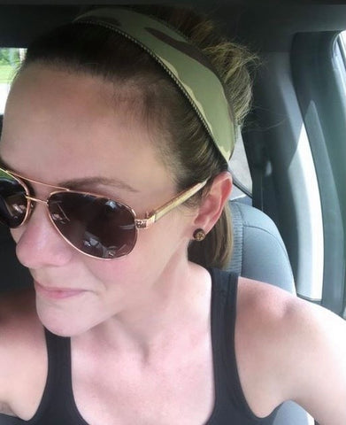 Woman in Ponya Bands Non-Slip Headband in car