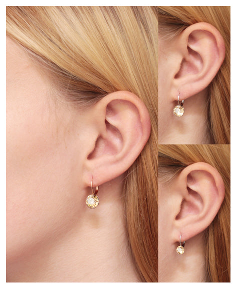 Semi Precious Single Stone Drop Earrings (Dyed Jade) – Rosemarie Collections