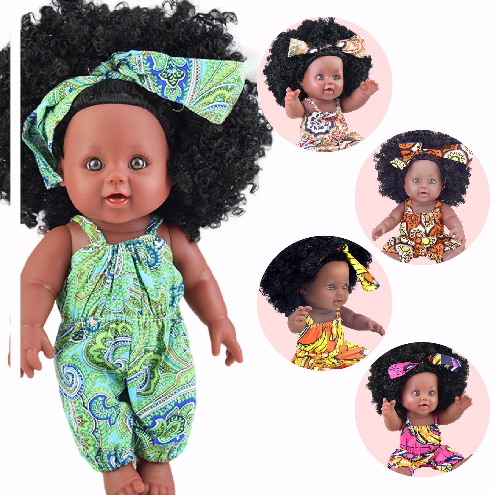 black baby dolls with hair