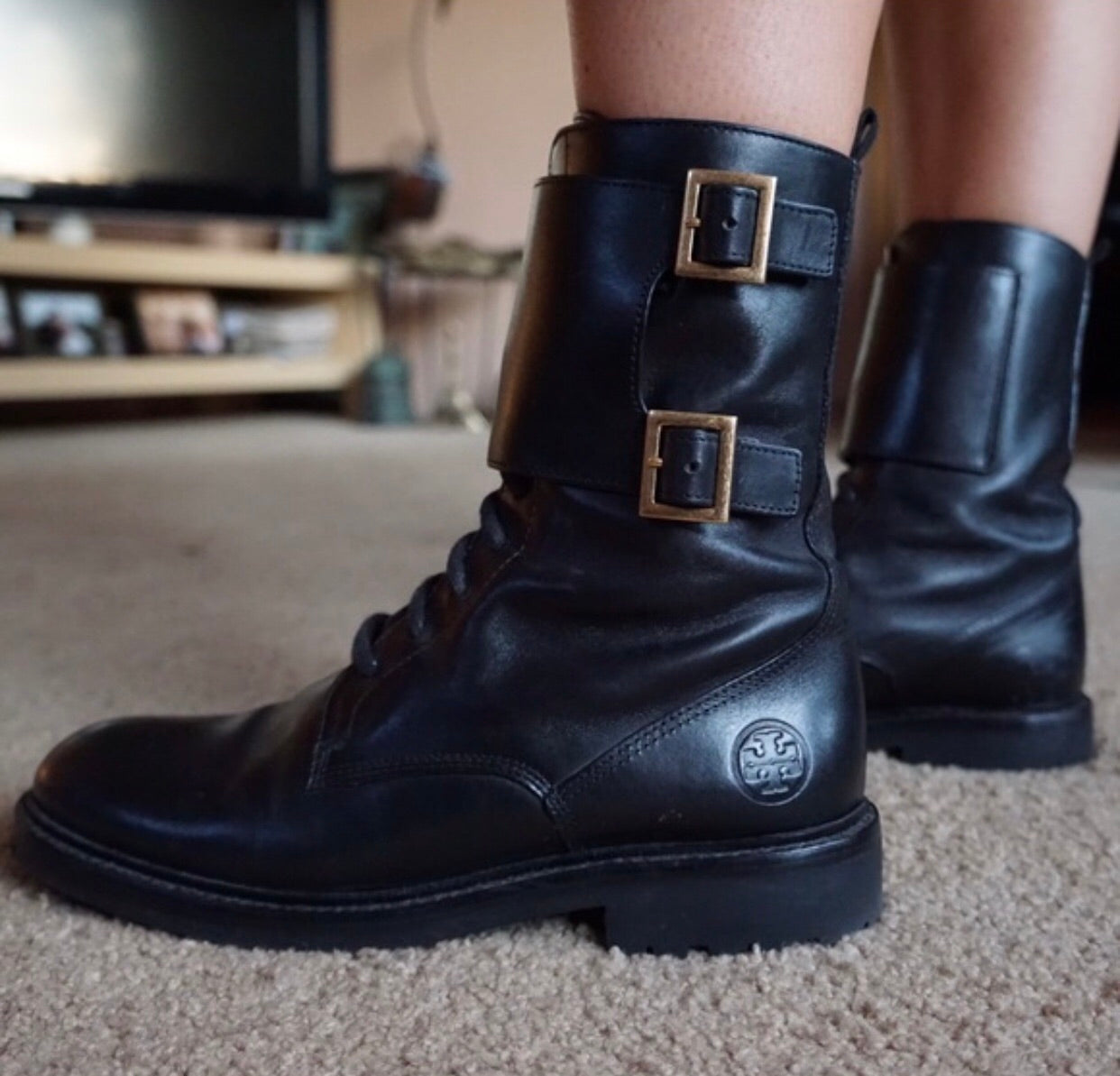 tory burch combat boots