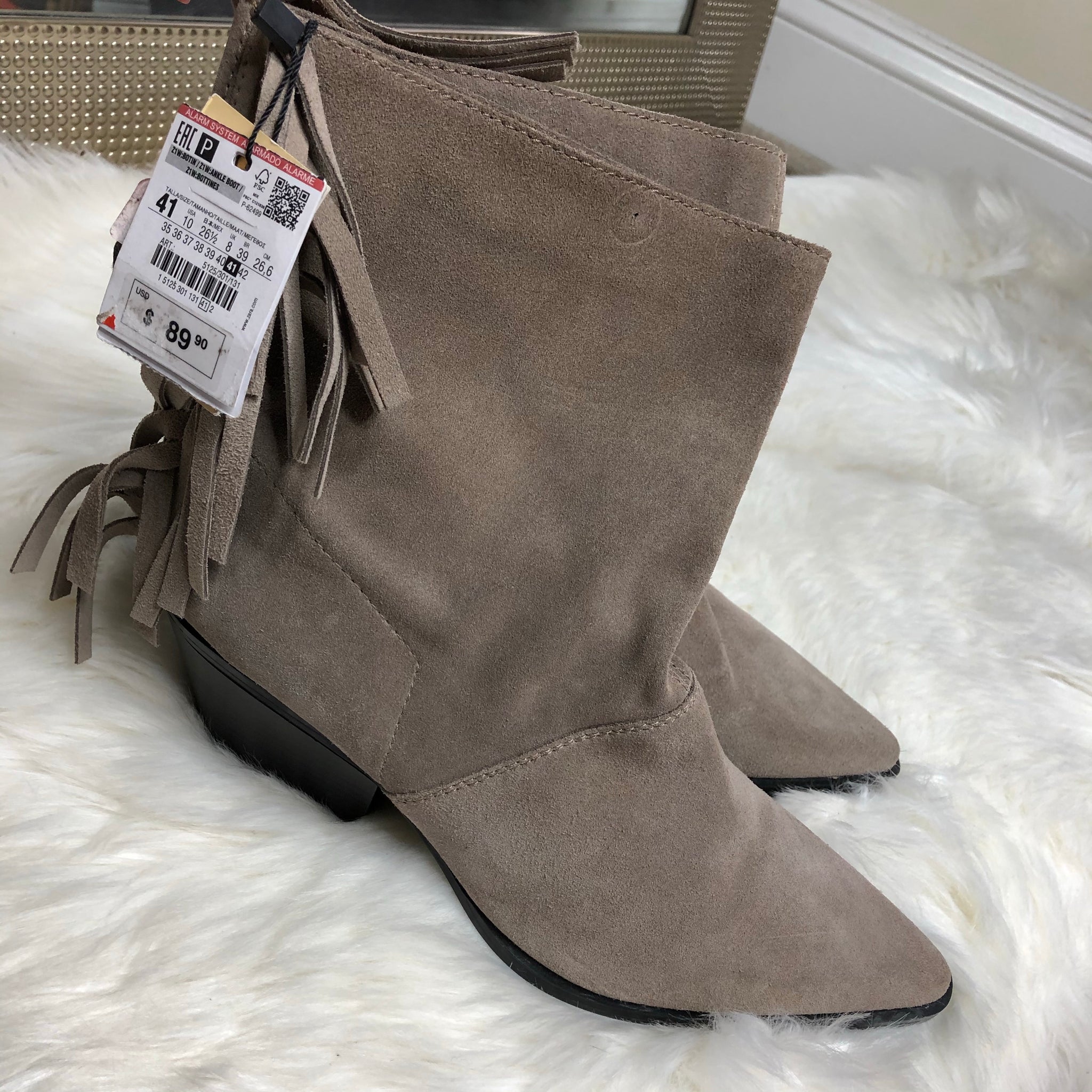 Zara Fringe Ankle Boots Size 10.5 – The 